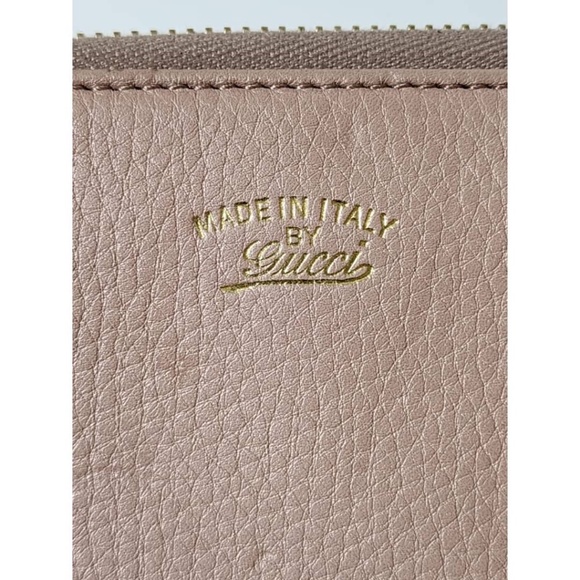 Authentic GUCCI Cellarius Calfskin Bamboo Tassel Zip Around Wallet Light Pink - Picture 9 of 11